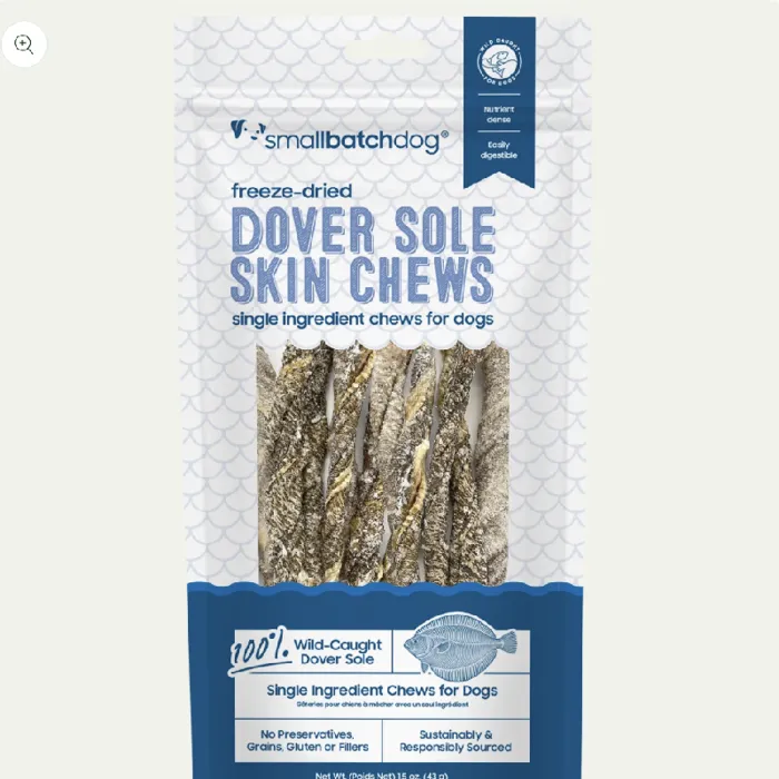 Smallbatch Dog Treat Fd Dover Sole Skin Chews 1.5 Oz