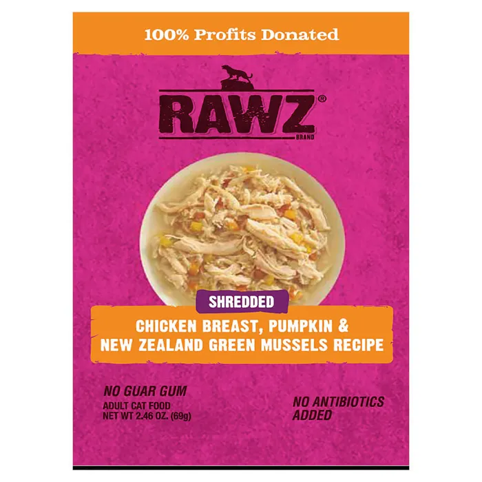 Rawz Shred Chkn Breast Pumpkin Green Pouch 2.46-oz