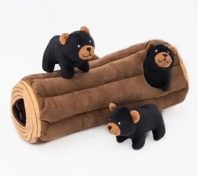 ZIPPY PAWS BURROW LOG/BLACK BEAR
