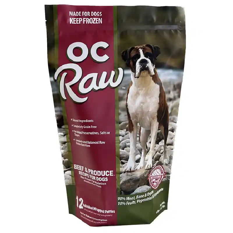 OC Raw Dog Food: Beef & Produce Patties 6lb