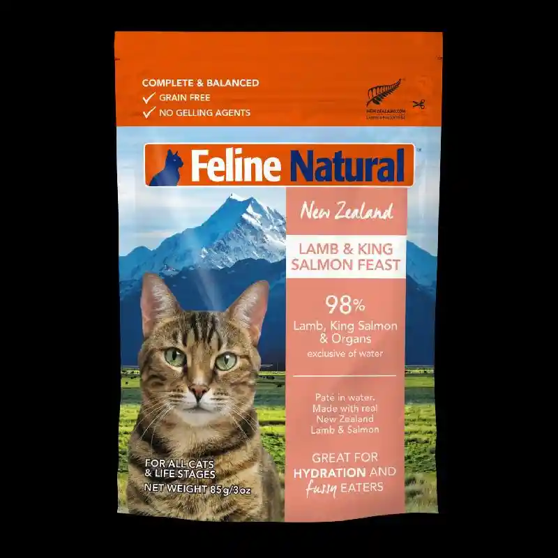 Feline Natural Cat Gf Lamb & Salmon Pouch 3 Oz