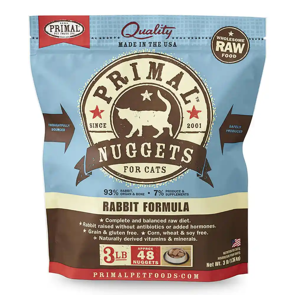 Primal Cat Frozen Raw: Rabbit Nuggets 3lb