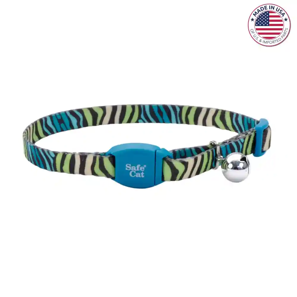 Breakaway Collar Teal Zebra Stripes - 3/8x812