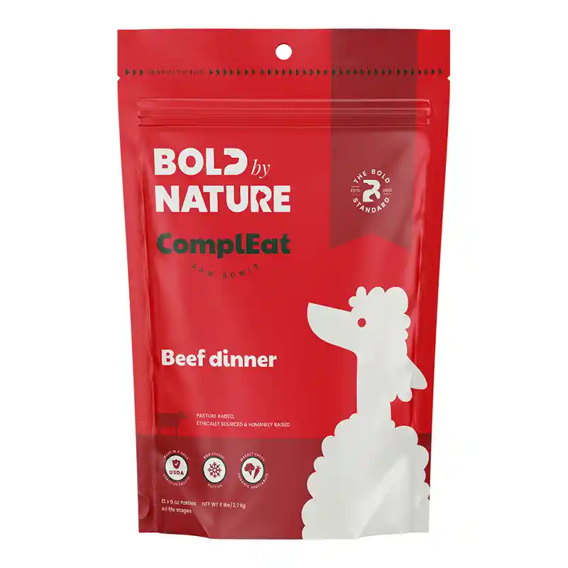 ComplEat Raw Bowls for Dogs: Beef Dinner Patties 6lb