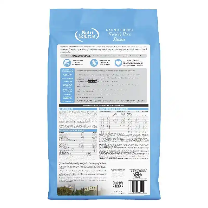 Nutrisource Large Breed: Trout & Rice 26lb