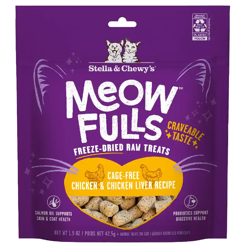 S&C MEOWFULLS FRZ DRD CHICKEN & LIVER 1.5OZ