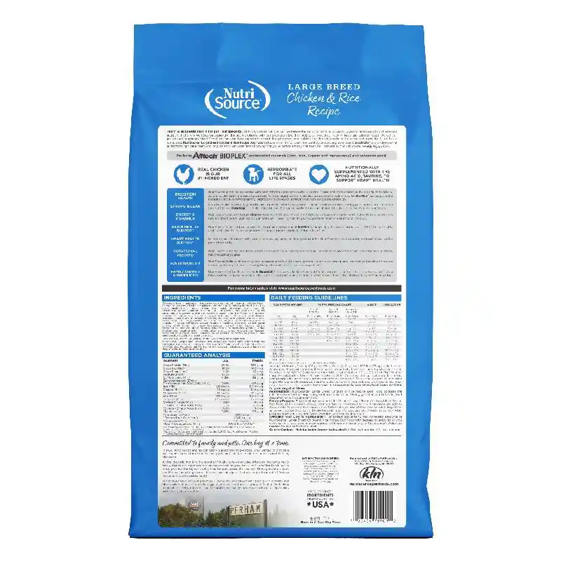 Nutrisource Large Breed: Chicken & Rice 26lb