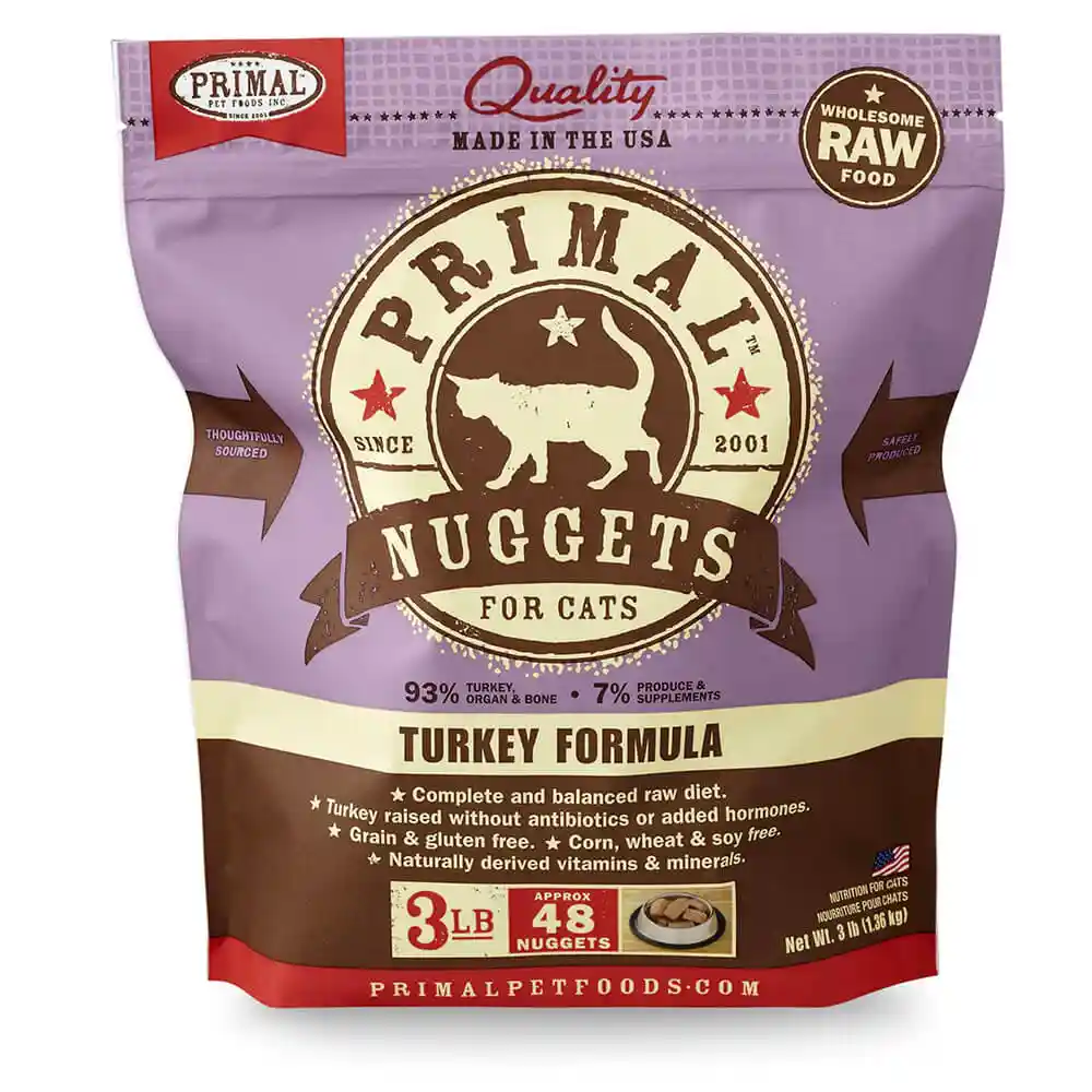 Primal Cat Frozen Raw: Turkey Nuggets 3lb