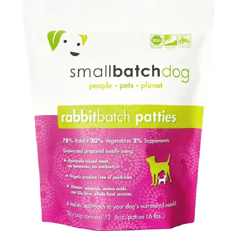 Smallbatch Raw Dog: Rabbit Patties 6lb
