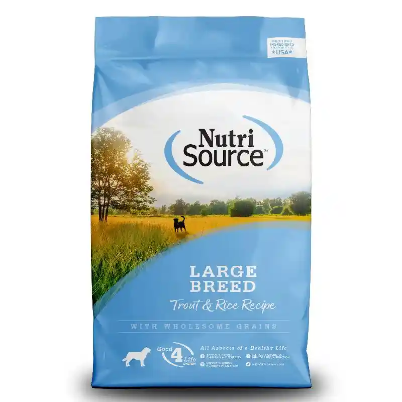 Nutrisource Large Breed: Trout & Rice 26lb