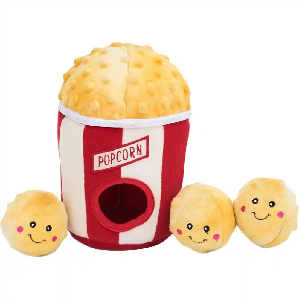 Zippy Burrow Popcorn Bucket Puzzle Dog Toy Plush