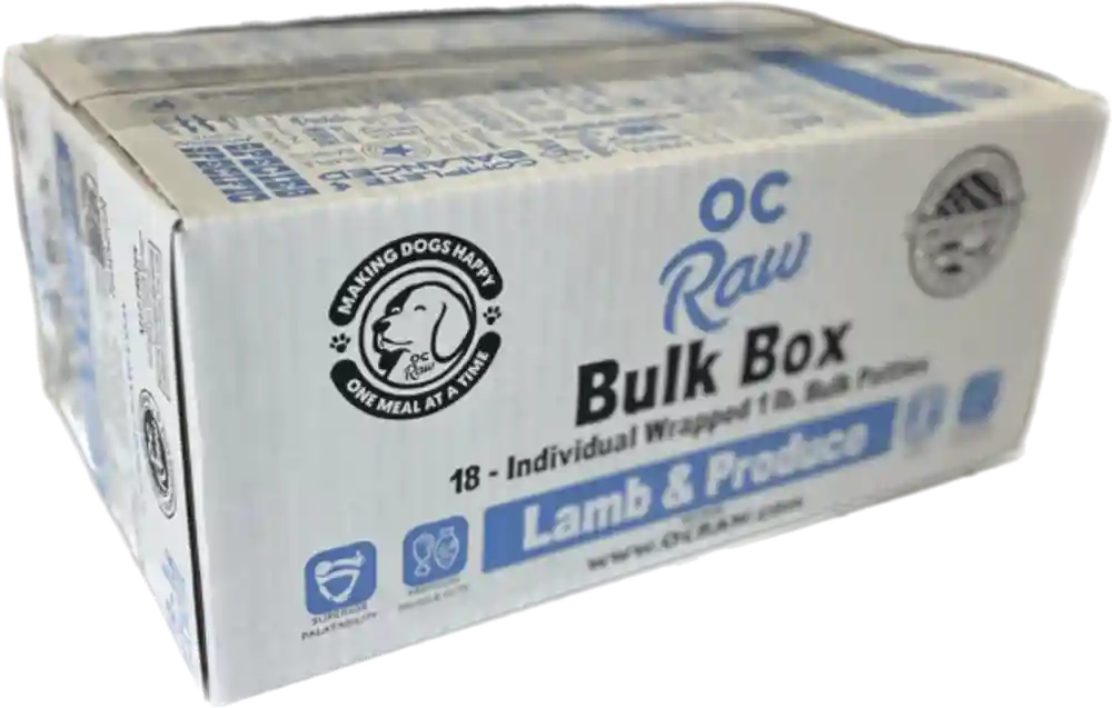 OC Raw Dog Food: Lamb & Produce 18lb Bulk Box