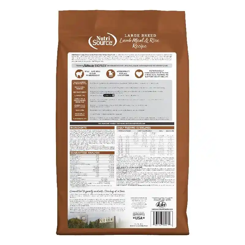 Nutrisource Large Breed: Lamb & Rice 26lb