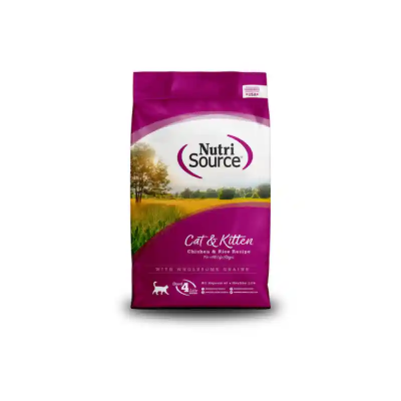 Nutrisource Cat & Kitten: Chicken & Rice Recipe 12lb