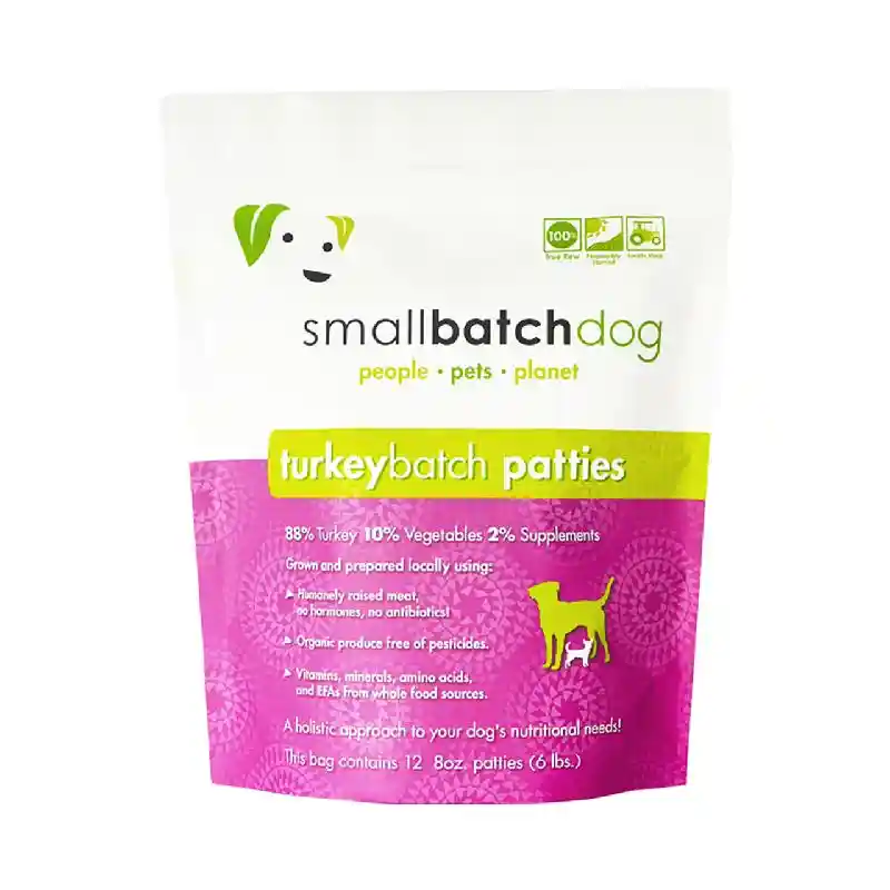 Smallbatch Raw Dog: Turkey Patties 6lb