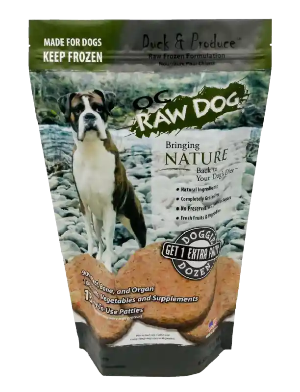 OC Raw Dog Food: Duck & Produce Patties 6lb