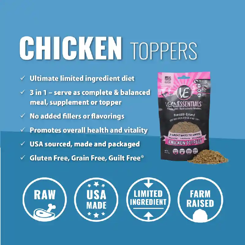Freeze-dried Raw Protein Mix-in Chicken Recipe Ground Topper For Dogs - 6oz