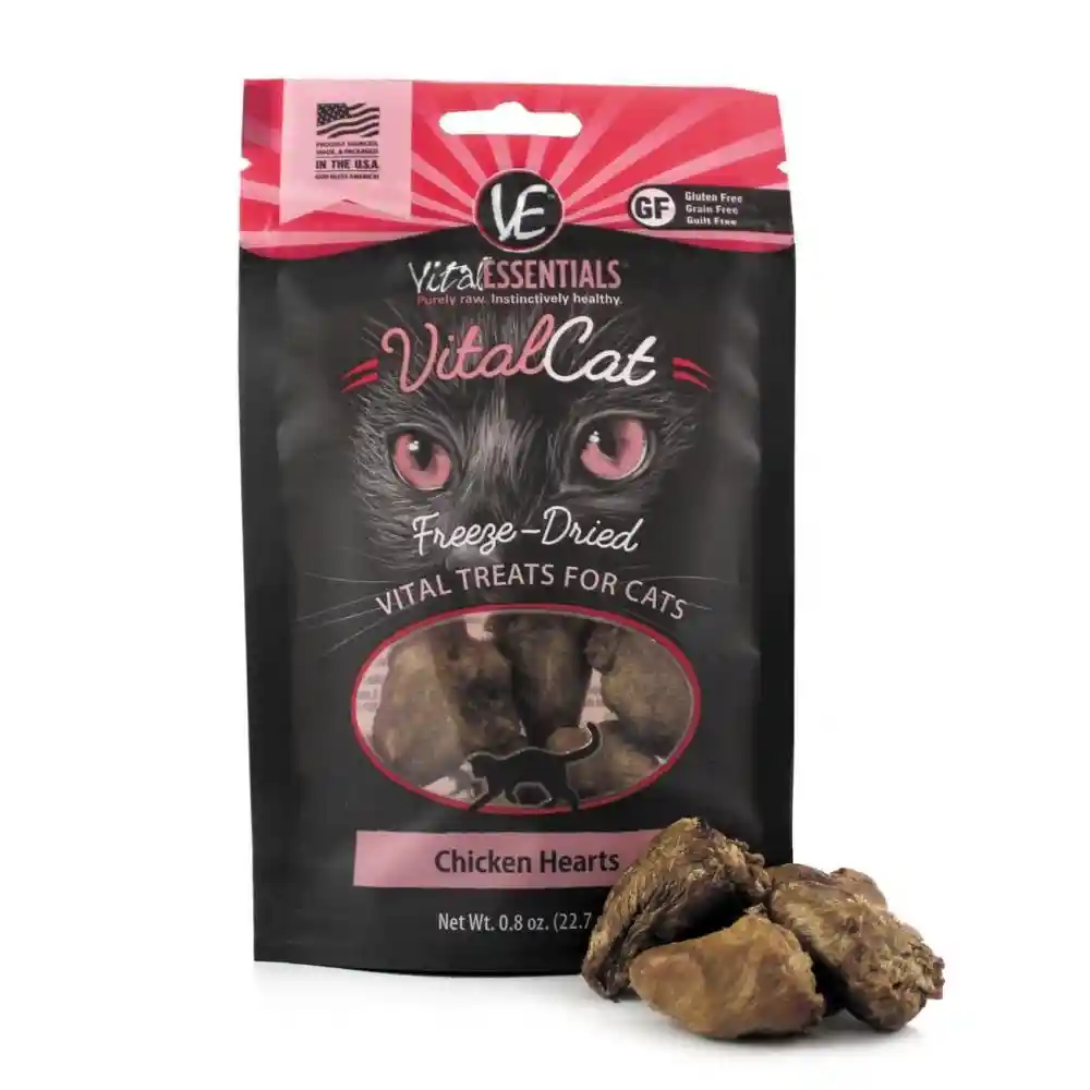 VE FRZ DRD CAT TRT CHICKEN HEARTS .8OZ