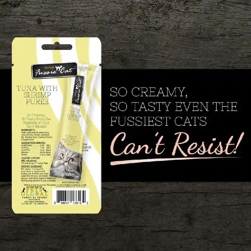 Fussie Cat Premium Grain Free Tuna & Shrimp Puree 2 Oz