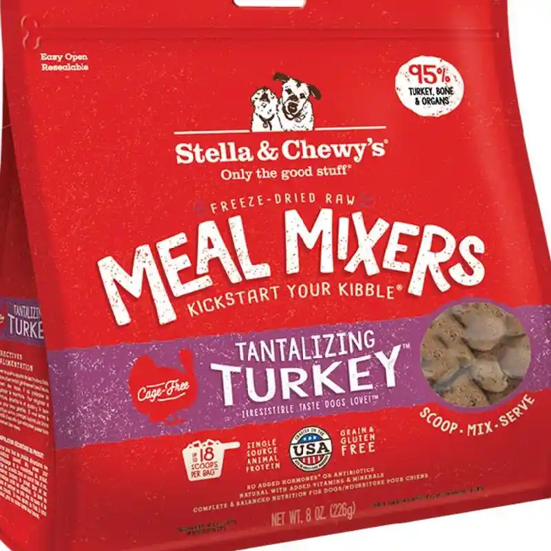 Meal Mixers Freeze Dried Raw Tantalizing Turkey Grain Free Dog Food Topper 8-oz