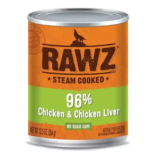 Rawz Dog Gf 96% Chicken & Liver Pate Can 12.5 Oz