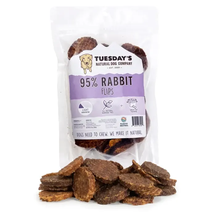 Tuesdays Natural Dog Co Rabbit Flips 8.5oz