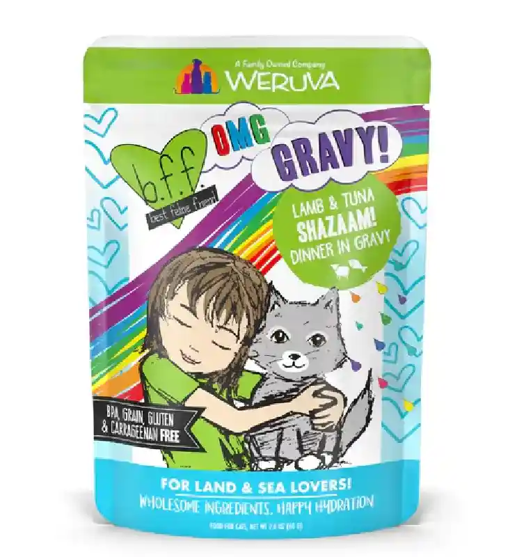 Bff Oh My Gravy Shazaam Grain Free Lamb & Tuna In Gravy Cat Food Pouch 2.8-oz