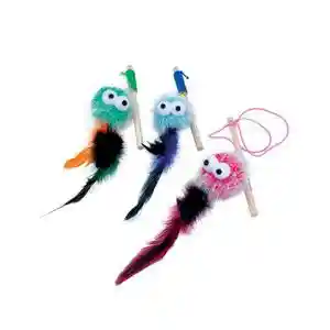 Bulk Cat Toy Bins Monster Wand With Feathers - 42pcs