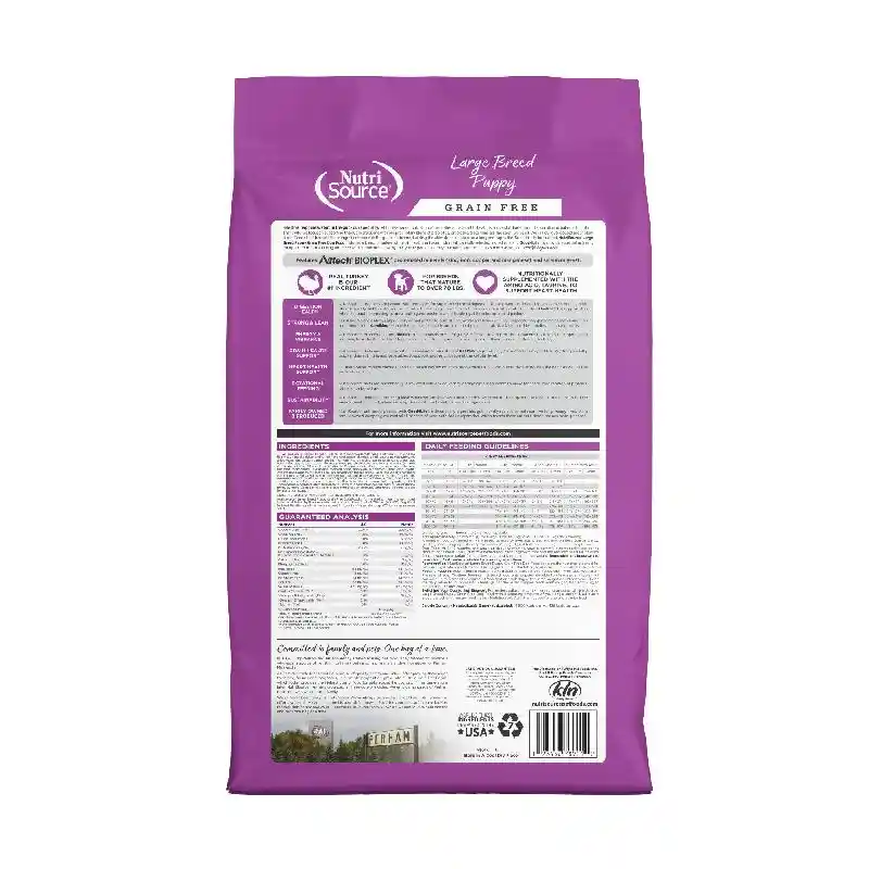 Nutrisource Large Breed: Grain Free Puppy Turkey & Fish 12lb
