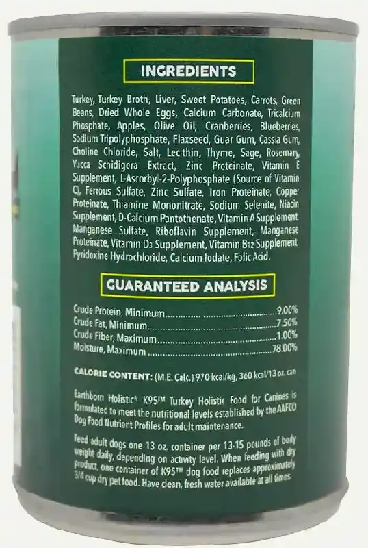 Earthborn Holistic Canned Dog Food Turkey 13oz