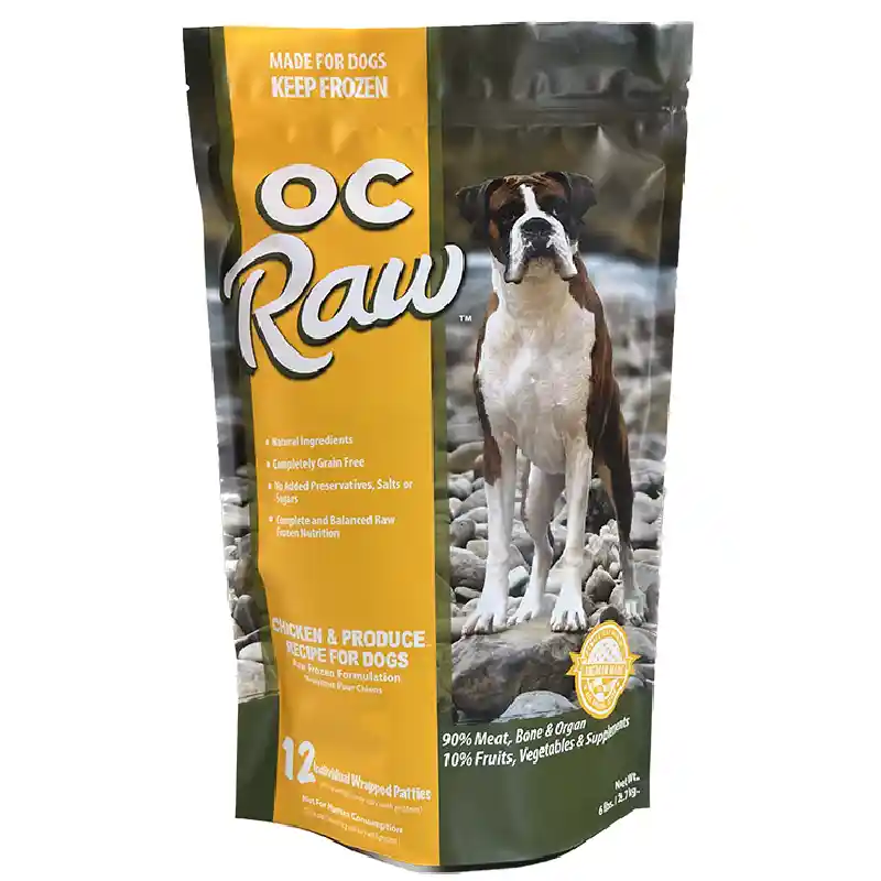 OC Raw Dog Food: Chicken & Produce Patties 6lb