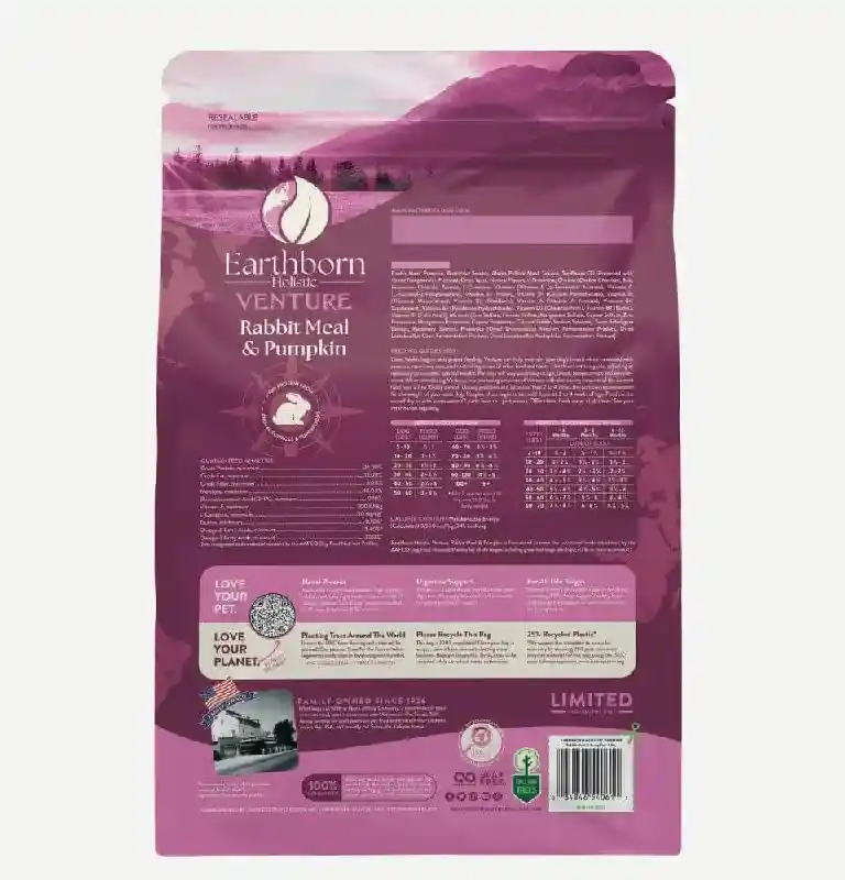Earthborn Dog VENTURE: Limited Ingredient Rabbit 4lb