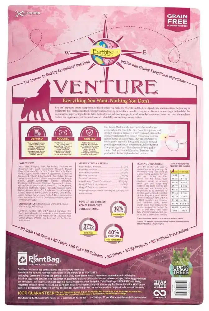 Earthborn Dog VENTURE: Limited Ingredient Rabbit 4lb
