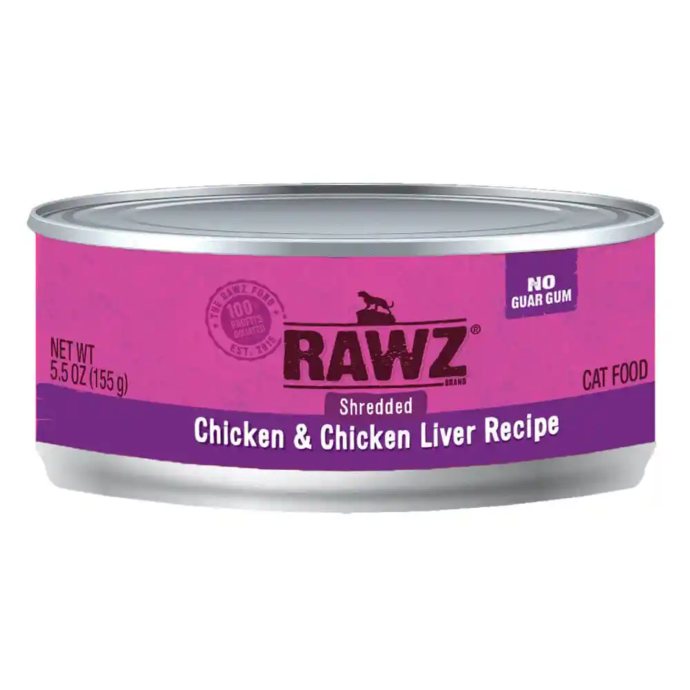 Rawz Shredded Chicken & Chicken Liver Can Cat 24 / 5.5 Oz
