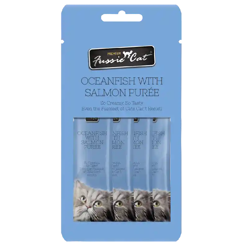 Fussie Cat Oceanfish & Salmon Puree .5-oz 4-pk
