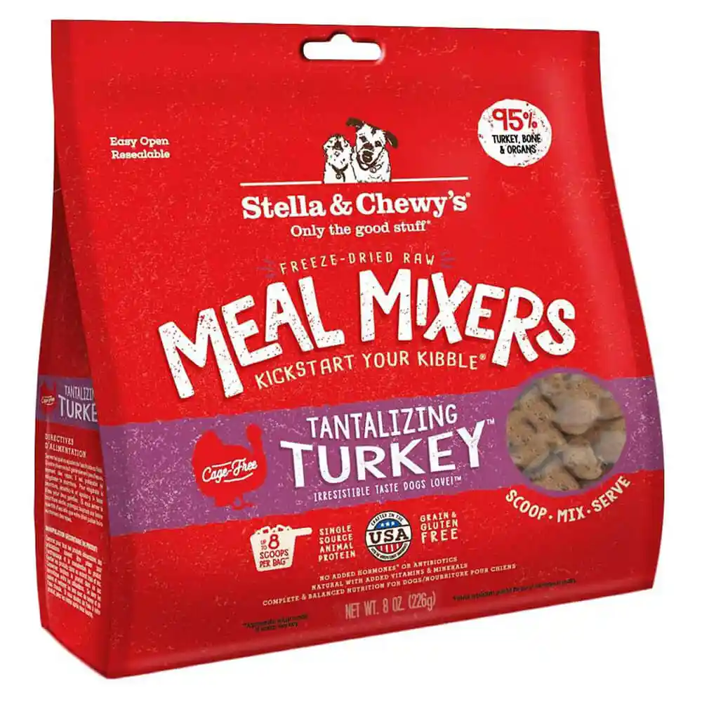 Meal Mixers Freeze Dried Raw Tantalizing Turkey Grain Free Dog Food Topper 8-oz