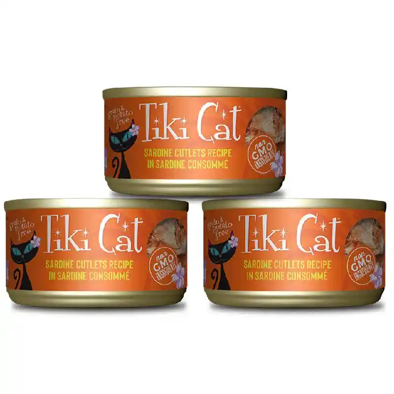 Tiki Cat Can Food Tahitian Grill Sardine Cutlets 2.8-oz