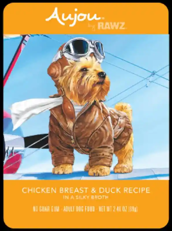 Rawz Dog Aujou Gf Chicken Duck Shreds Pch 2.46 Oz