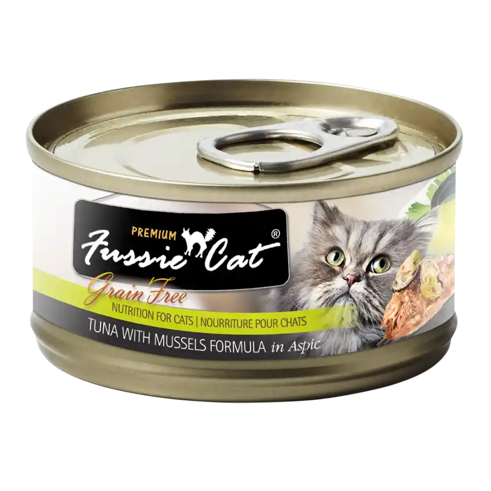Fussie Cat Premium Tuna With Mussels Formula In Aspic Grain-free Canned Cat Food 5.5-oz