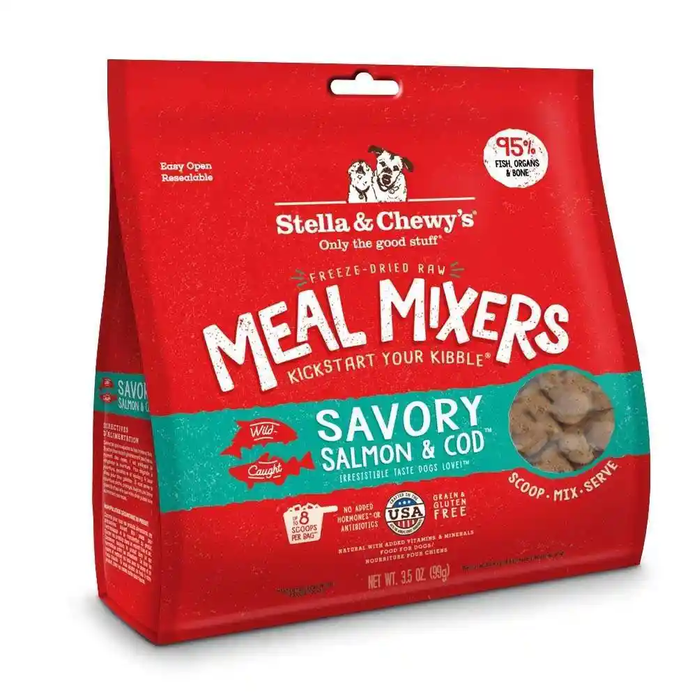 Meal Mixers Freeze Dried Raw Savory Salmon & Cod Grain Free Dog Food Topper 3.5-oz