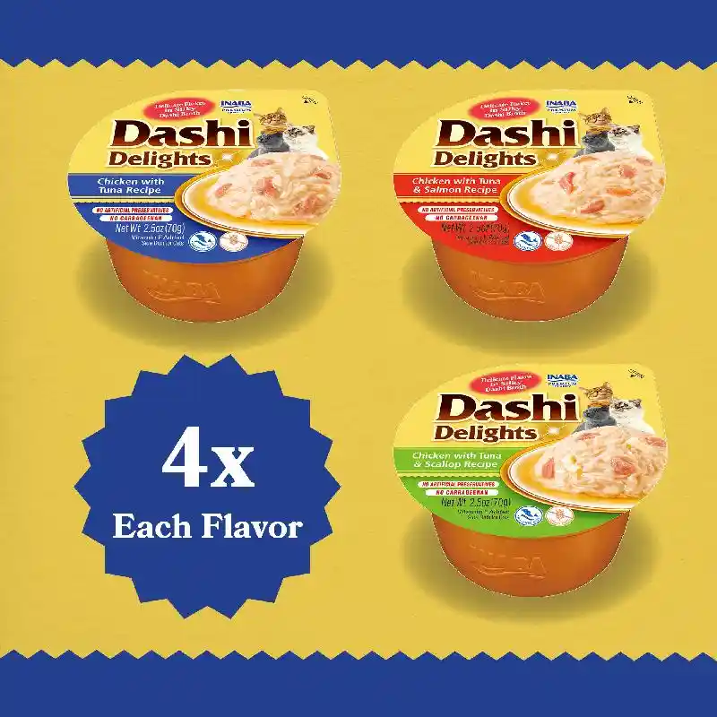 Inaba Cat Treat Dashi Delights Tuna 12 Ct Variety Box
