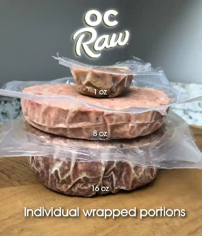 OC Raw Dog Food: Beef & Produce Sliders 4lb