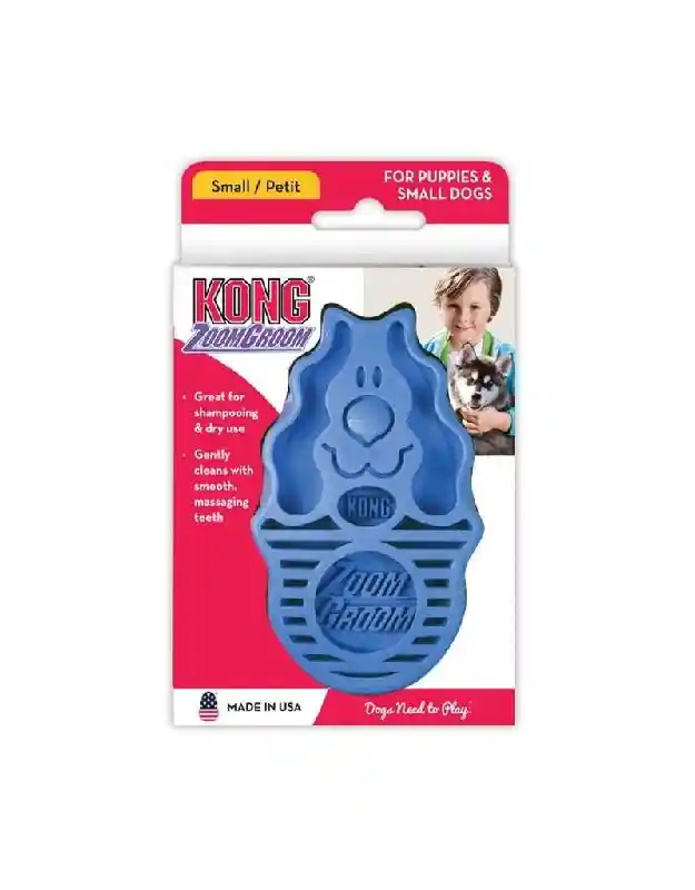 Kong Zoomgroom Rubber Dog Brush Large Boysenberry