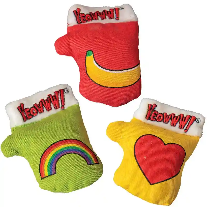 YEOW CATNIP KITTEN MITTENS 3PK