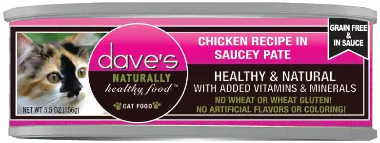 Dave's Chicken In Saucey Pate Wet Cat Food 5.5-oz