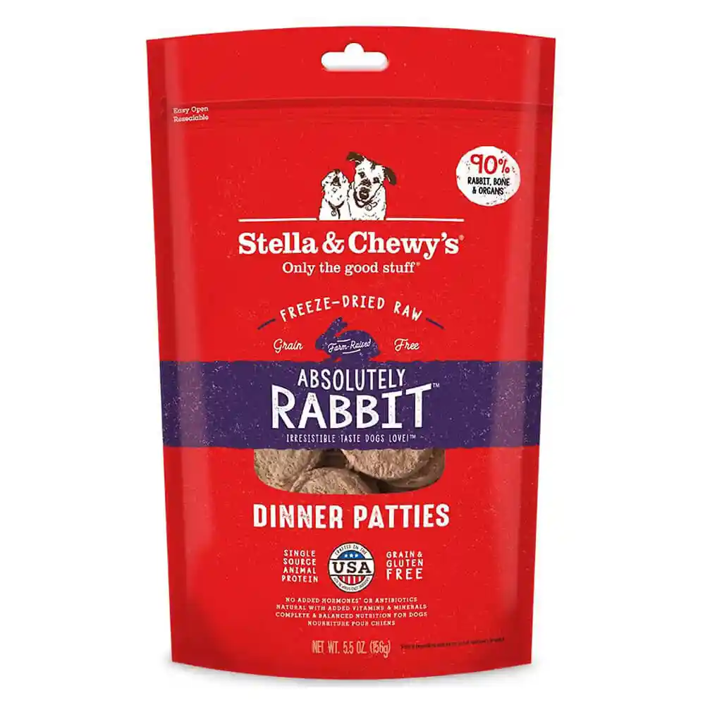 Dinner Patties Absolutely Rabbit Grain Free Freeze Dried Raw Dog Food 5.5-oz