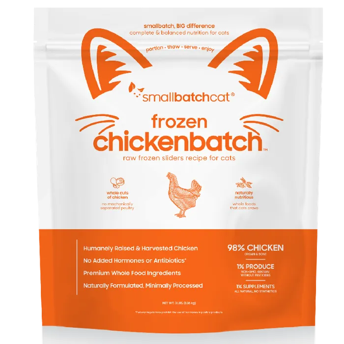 Small Batch Cat Frozen Sliders Chicken 3 Lb