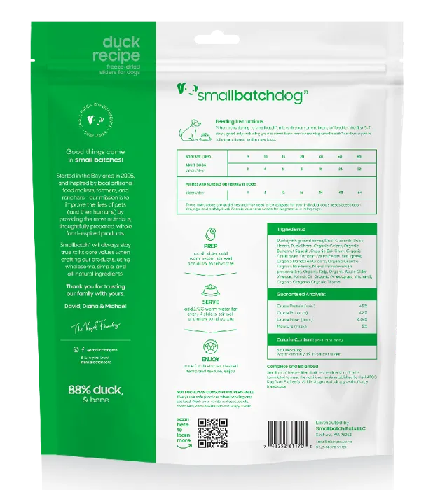 SB FRZ DRD DOG SLIDER DUCK 14OZ