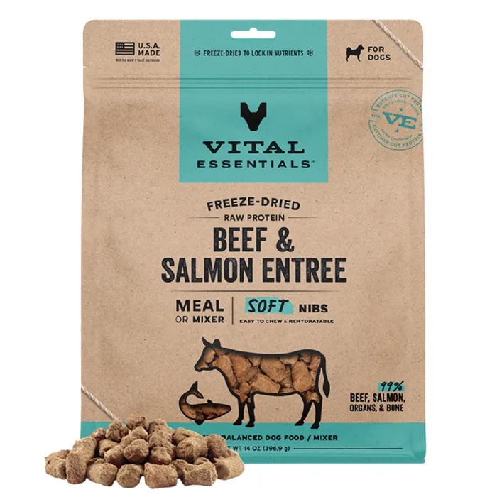 VE FRZ DRD DOG SOFT BEEF & SALMON 14OZ