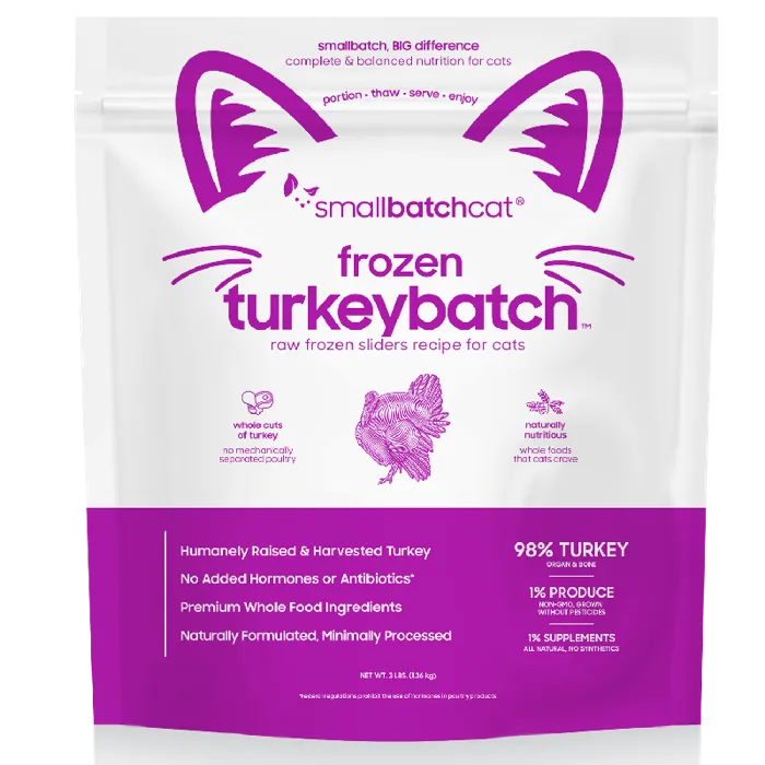 Small Batch Cat Frozen Sliders Turkey 3 Lb